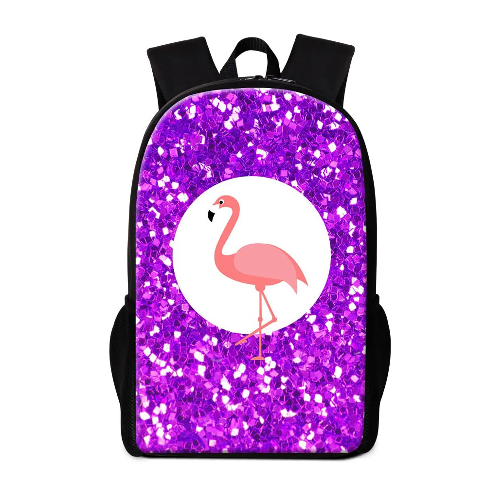 Animal Flamingo Printing School Bags For Girl Boy 16 Inch Big Backpack To School Children Fashion Rucksack Child Bookbags Women Men Knapsack