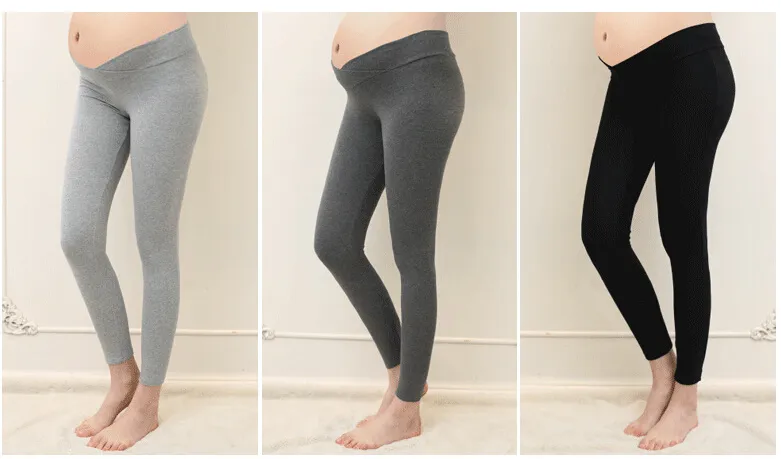 Hot Sale Solid Color Soft Adjustable Women Leggings Comfortable Abdominal Maternity Slim Pants Belly Leggings Trousers