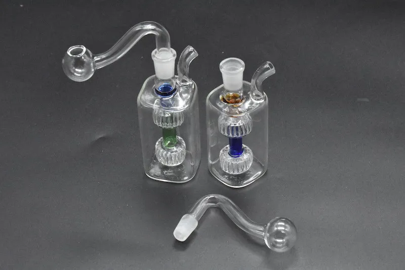 Ny glasoljebrännare Bong vattenrör 10mm Ash Catcher Bong Matrix Percolator Ash Catcher Glass Vattenrör Fri frakt