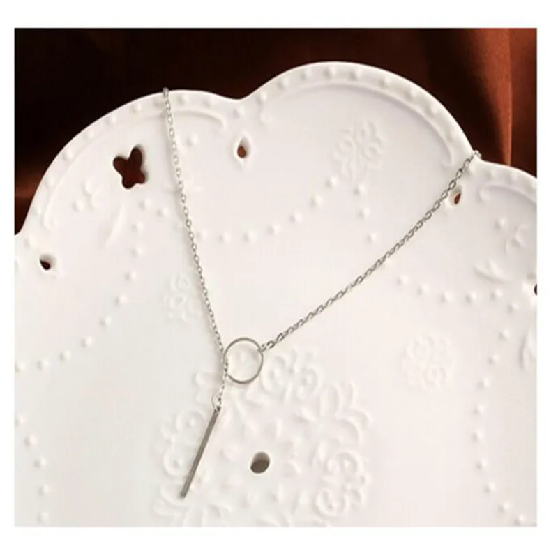 Collier lariat en forme de Y pour femmes, superbe collier de célébrité, cercle de barre en or/argent, simple, cadeau de personnalité, nouveaux bijoux à la mode pour femmes