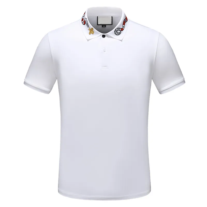 2019 Designer-Poloshirt mit Streifen, T-Shirts, Schlangenpolo, Biene, Blumenstickerei, Herren-High-Street-Mode-Pferde-Polo-T-Shirt