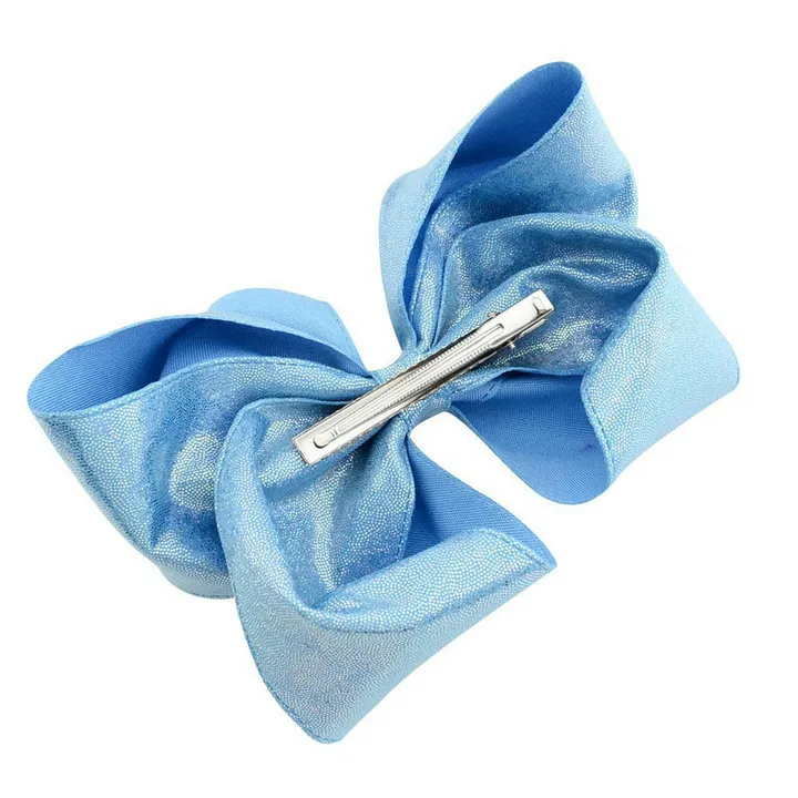 Cute 8 inch JOJO Bow leather laser cloth extra large girl ribbon hairpin children039s hair band with cardboard5017101