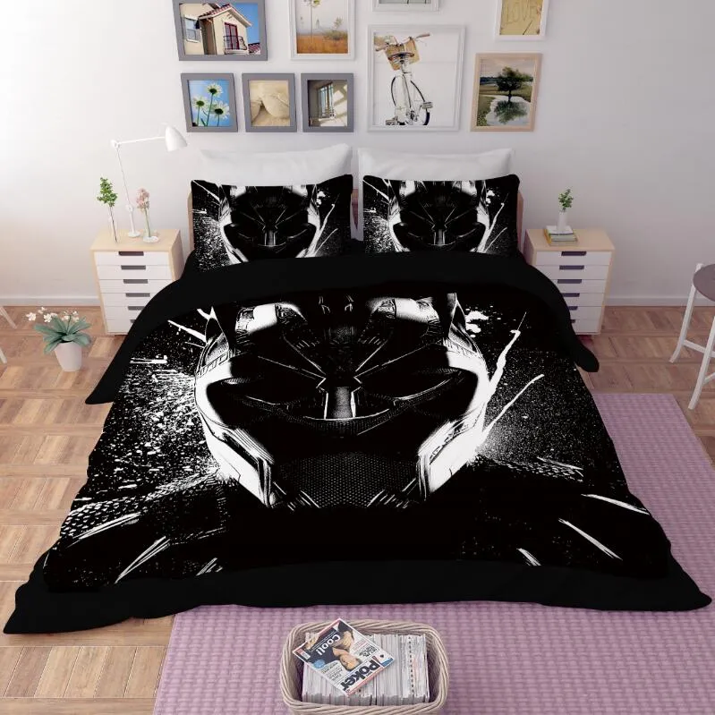 3D Bedding Set Black Panther Pattern Duvet Cover Set Polyester Printed Bed Linens Bedroom Twin Full Queen King Size