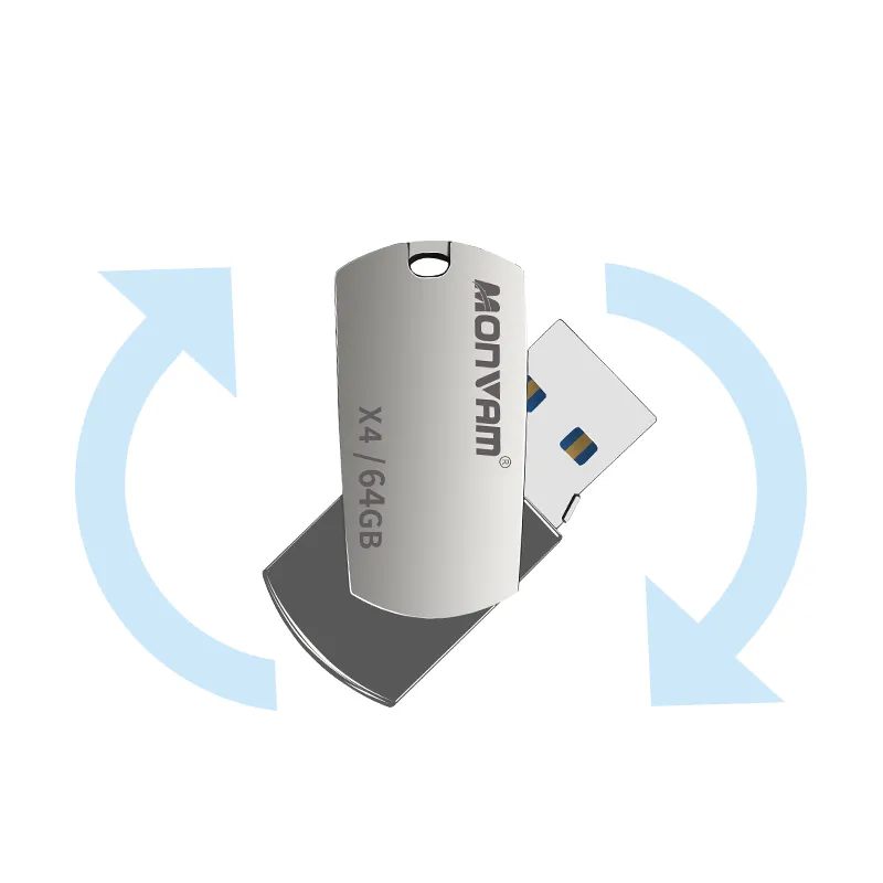 thumbnail image 2 of Kootion 8GB USB 2.0 Swivel Flash Drive – Bulk Lot Of 100 – Black Metal Thumb Drives 2 of 4