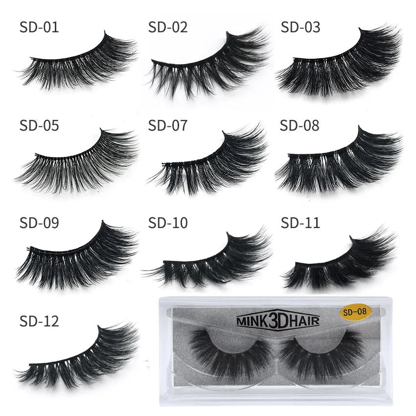 3D Mink Eyelashes Wholesale Natural False Eyelashes Soft make up Eyelashes Extension Makeup Fake Eye Lashes Pack 3D Mink Lashes Bulk