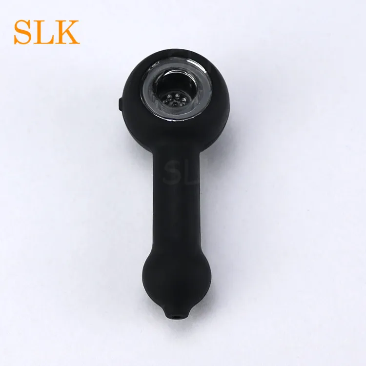 Exquisite festival gift silicone smoking pipes smoke filter glass bowl easy to use Unbreakable silicone bong bubbler water pipes