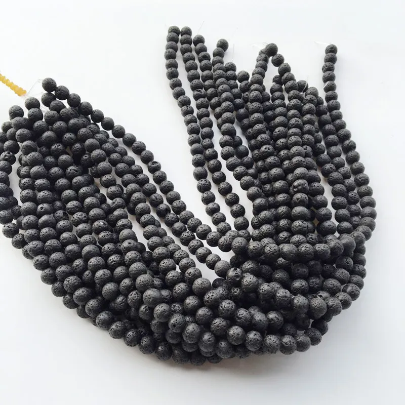 Moda 8mm Siyah Lava Volkanik Taş Gevşek Boncuk DIY Buda Esansiyel Yağı Difüzör Charm Boncuk Takı Yapımı Aksesuarları