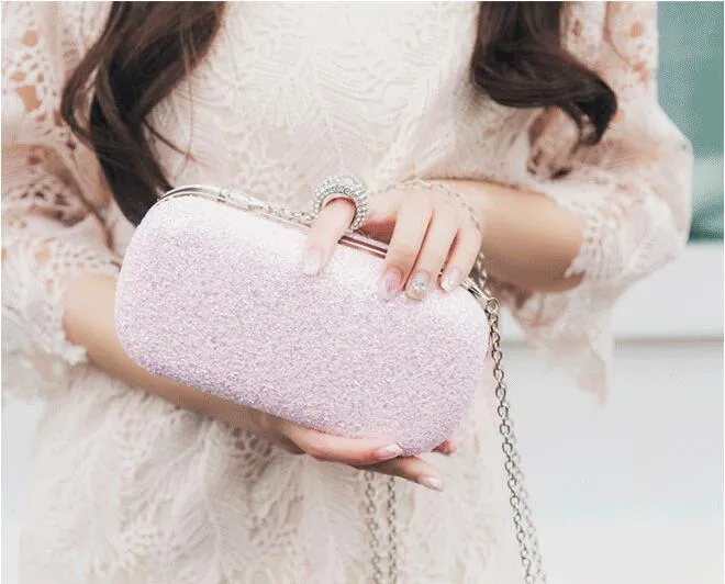 Fairy Pink Blue Bridal Bridesmaid Hand Bags 2018 Latest Bling Sequin Wedding Evening Party Bag Clutch 1570897