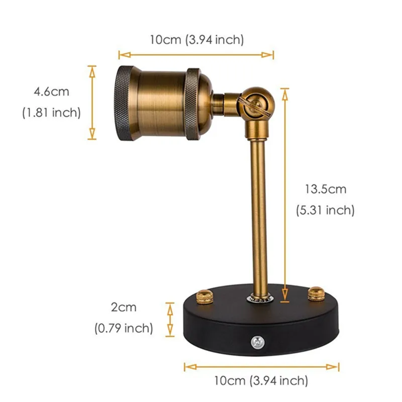 빈티지 LED 벽 조명 110V 220V E27 금속 벽 램프 홈 장식 간단한 단일 스윙 벽 램프 레트로 소박한 전등 조명 조명