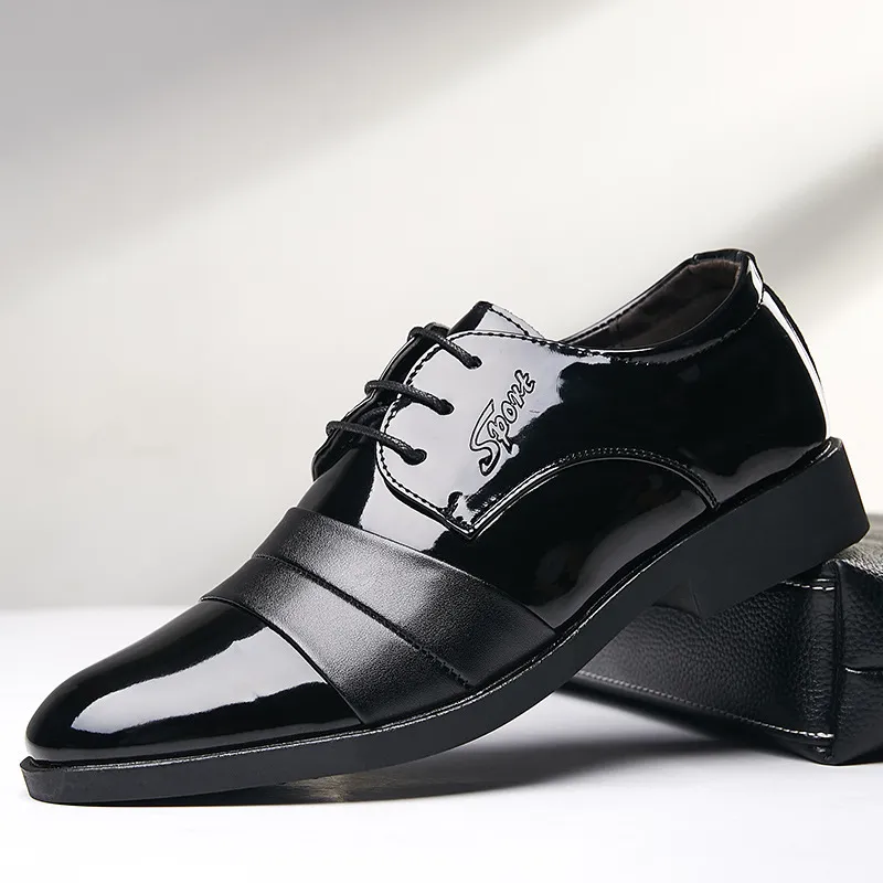 Homens de couro preto sapatos formais homens italianos sapatos tamanho grande 46 47 48 homens sapatos 2019 schoenen mannen zapatos charol hombre