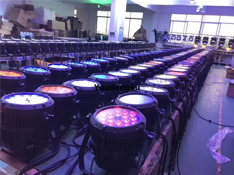 4個の防水DJ DMX 18x15W LEDディスコPARライト屋外パーセルLED 5in1 RGBWA DMX LED PARライト