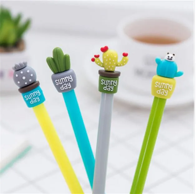 Creative Cute Cactus Pen marker Neutral gel pen student stationery school office supplies learning stationery GA314