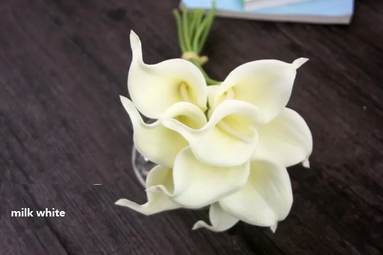 Calla Lily voor Bruiloft Boeket Bloem Geur Soft Plastic Bloemen Decoratieve Bloemen Calla Real Touch Gratis verzending HP011