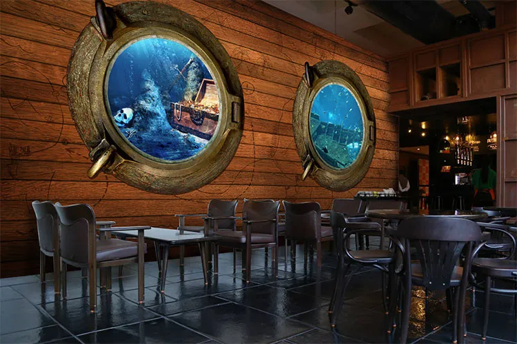 Bord de mer océan Trésor Treasure Board Fonds d'écran 3D 3d à grande échelle murale ktv Hôtel Restaurant Thème Fond d'écran