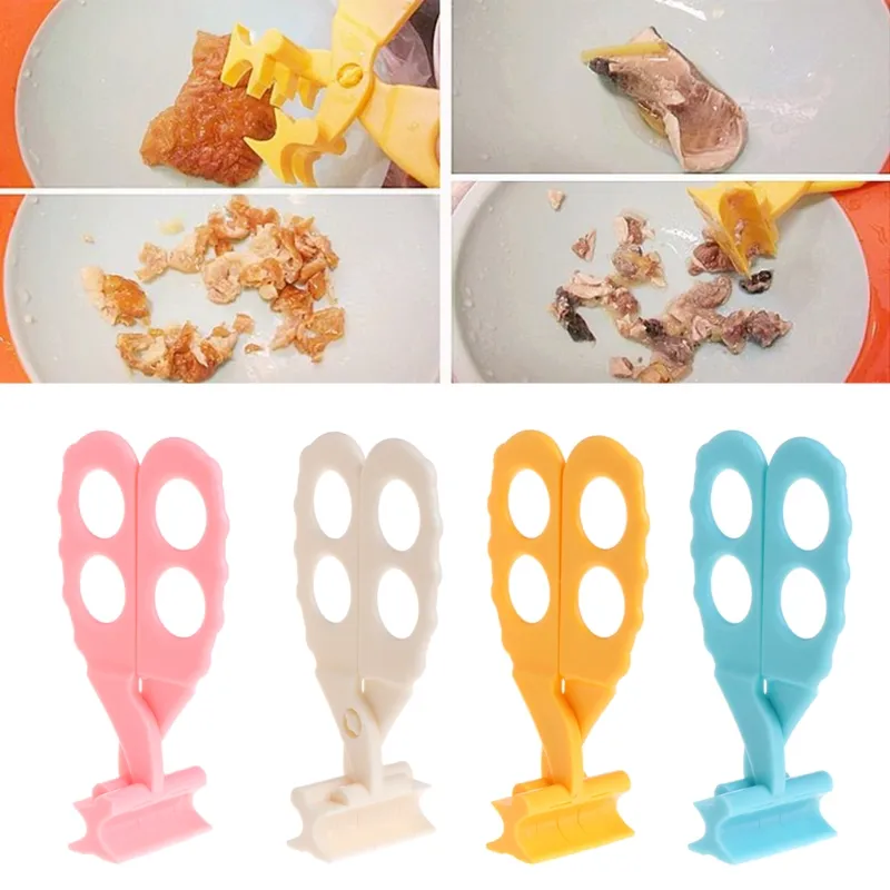 Baby Food Scissors Crushing Clip Professional Safe Care Crush Baby Kids Cut Food Shears Feeding Toddlers Scissors with box package