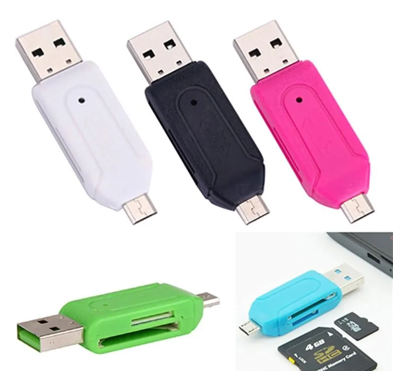 SR 2 in 1 lettore di schede USB OTG Universal Micro USB OTG TFSD Lettore Teste di estensione del telefono Micro USB OTG Adapter8267137