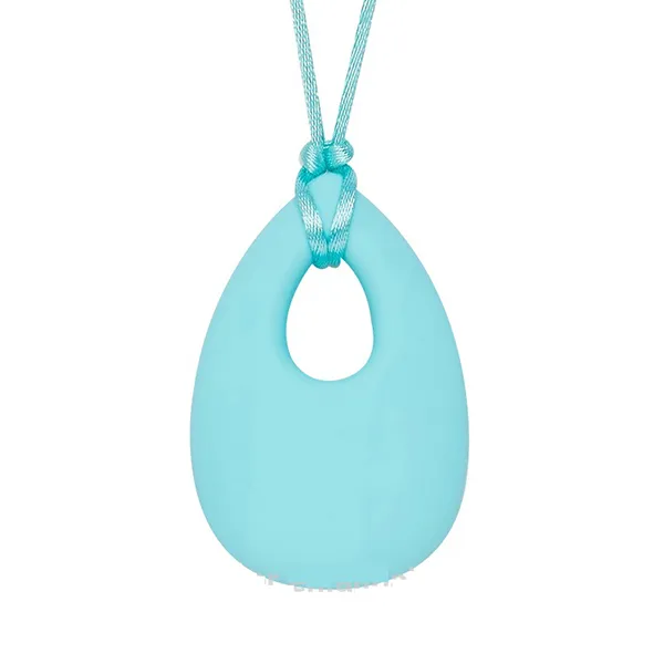 Water Drop Silicone Necklace Baby Teether Safe Silicone Teething Jewelry Baby Chew Beads Waterdrop Pendant Necklace Nursing Chewelry