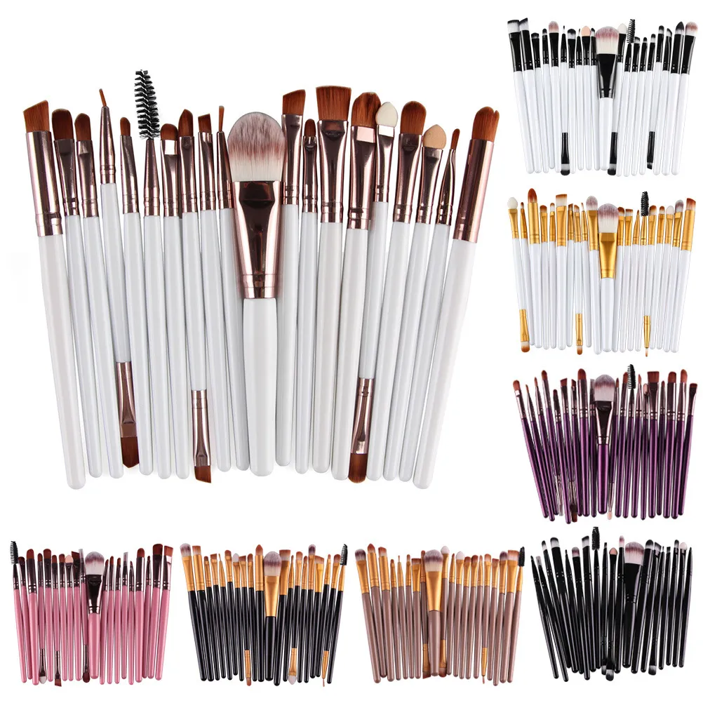 20 pièces pinceaux de maquillage professionnel ensemble poudre fond de teint fard à paupières Eyeliner pinceau à lèvres outil marque maquillage pinceaux outils pincel maquiagem