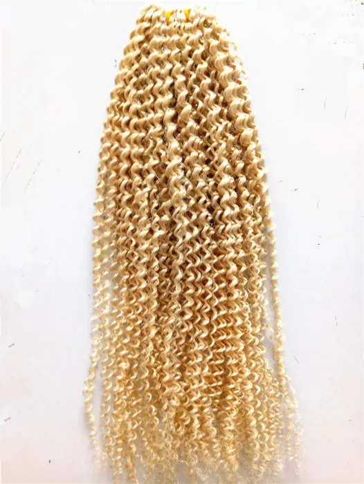 Brasileiro Virgem Humano Kinky Extensões de Cabelo Encaracolado Remy Loira 613 # Cor Trama Do Cabelo 2-3 Pacotes Para Cabeça Cheia