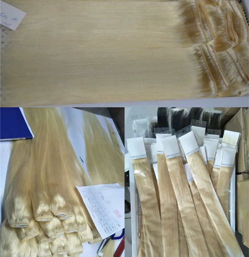 Extensões de cabelo humano peruano de alta qualidade Double Weft Favorale Preço 613 Pacote de cabelo loiro de onda reta