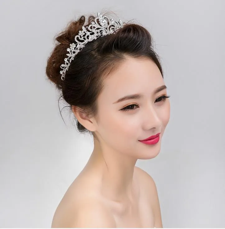 Die Braut Hochzeit Diamant Tiara Krone Legierung Haar Styling Hochzeit Kopfschmuck1667025