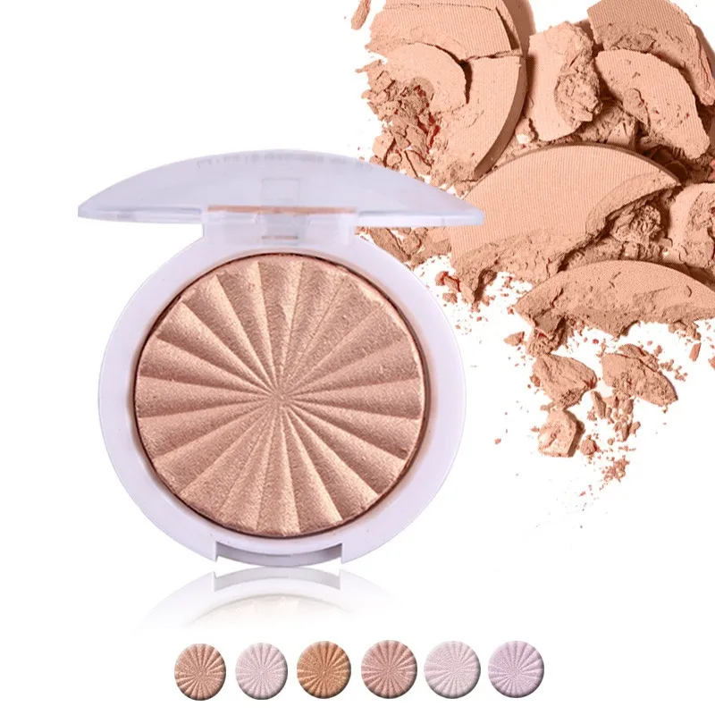 Bakning Face Shimmer Highlighter Make Up Förbättra kinderna Silhuett ansiktspressad pulver hudmakeup