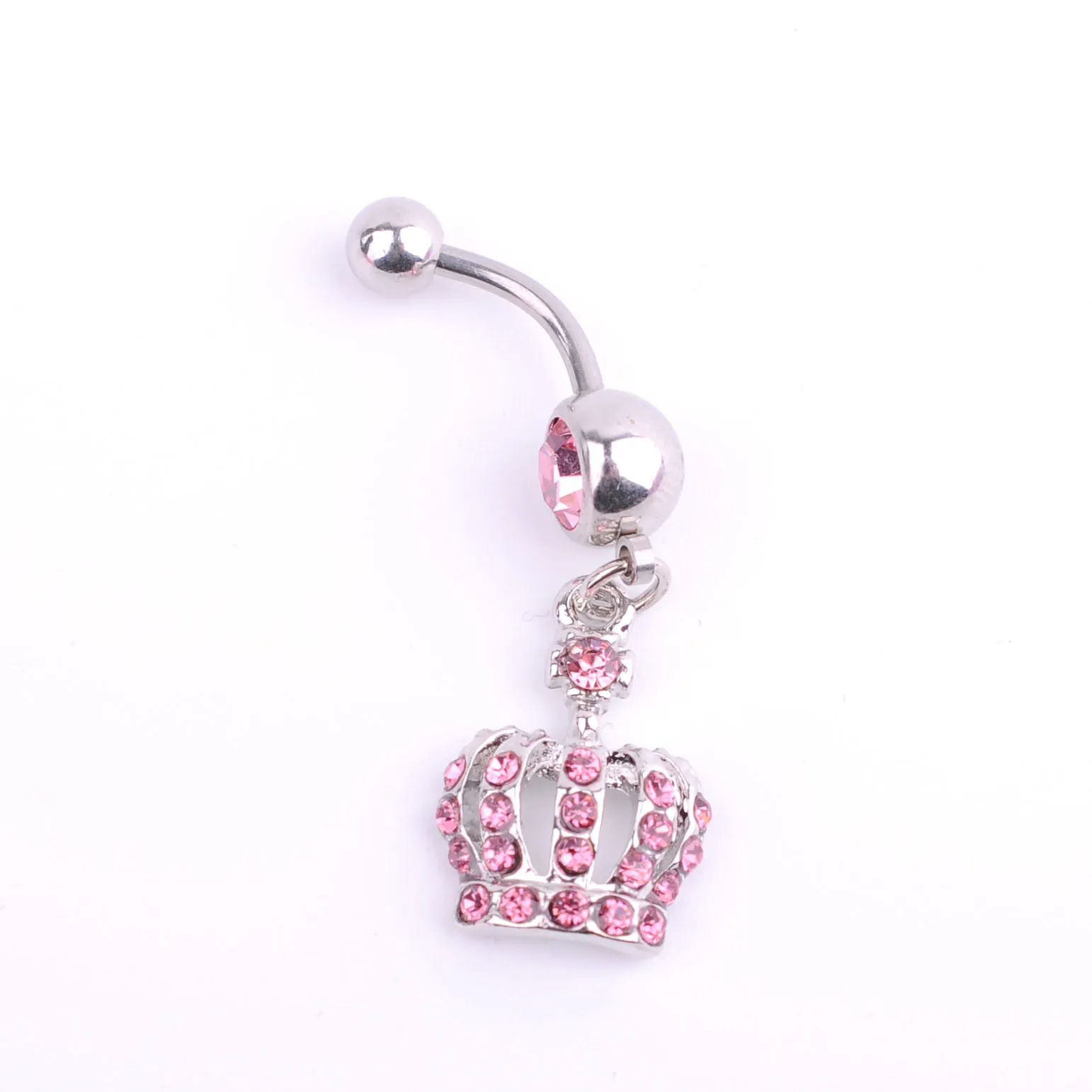 D0698 Crown Belly Ring 14GA 10 MM Lengte231V