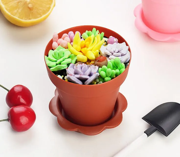 Pot de fleur gâteau tasses cuillère ensemble crème glacée ecoration pour mariage enfants fête d'anniversaire fournitures cuisson pâtisserie outils SN1365