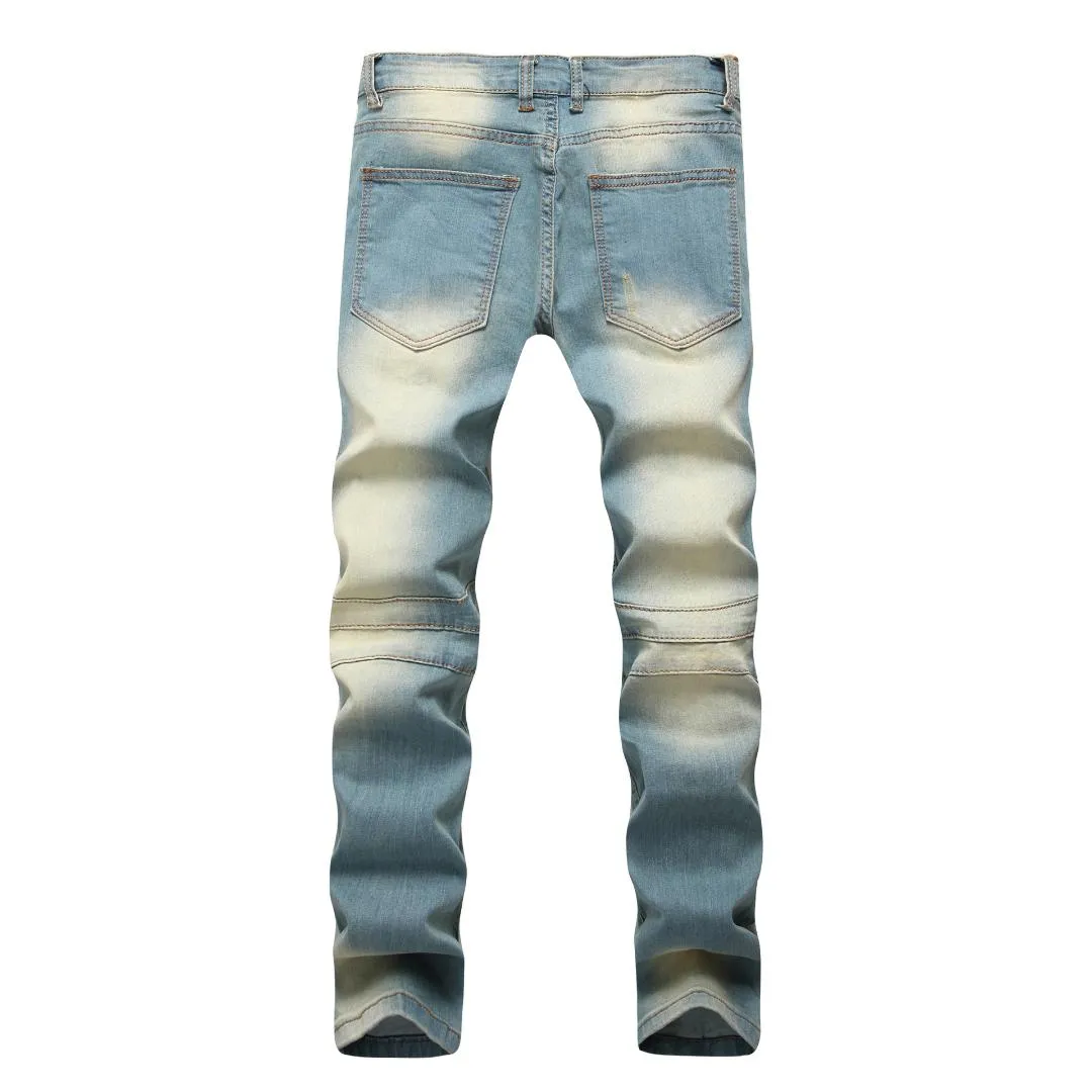 Mejor Precio En A Granel Trou D chir Jeans Pantalons Hommes Mode