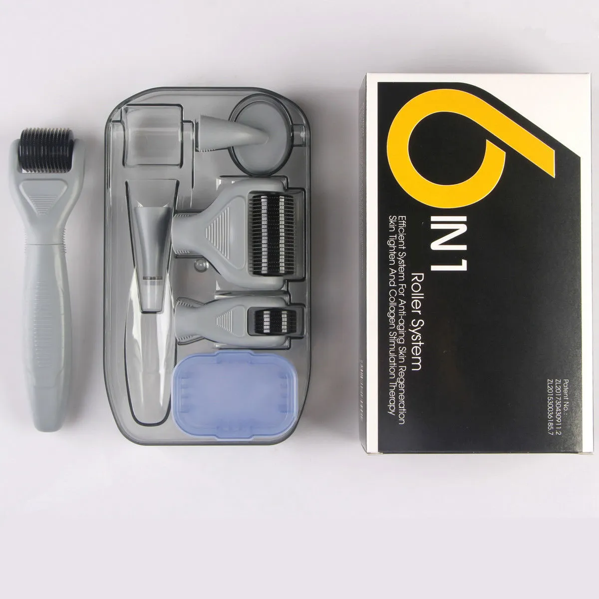 6 in 1 Derma Roller lega di titanio dell'ago Microneedle Roller DRS Dermaroller Kit rullo 12/300/720/1200 aghi Derma