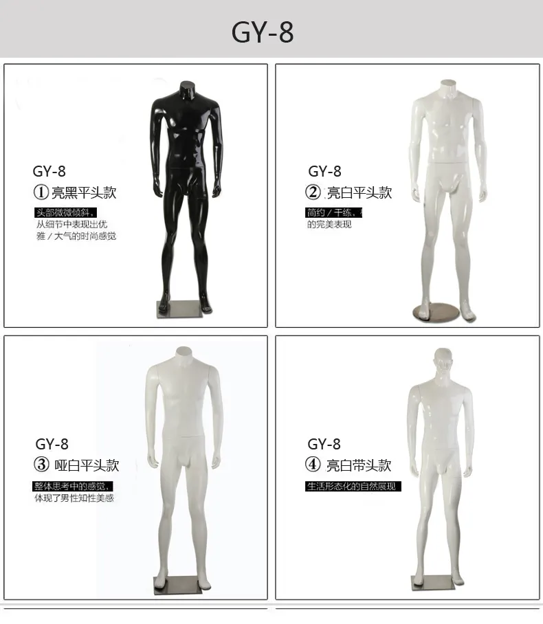 Modig ny mode stil manlig huvudlös mannequin whiteblack mannequin gjord i Kina