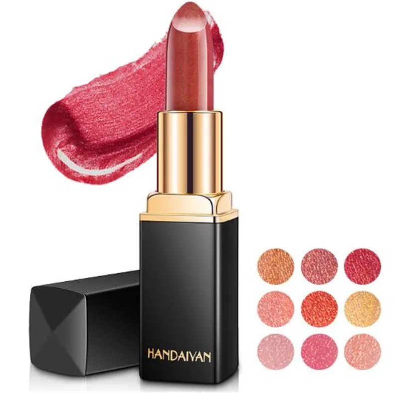 Rouge à lèvres en métal pailleté 9 couleurs bling diamant brillant à lèvres brillant avec changement de température imperméable Lipgloss3732044