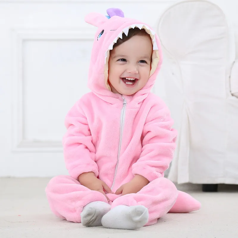 Nyfödd baby huva Rompers Spring Autumn Baby Clothes Jumpsuit Girl Animal Rompers Winter Baby Warm Romper Nyfödda kläder Pajama4523324