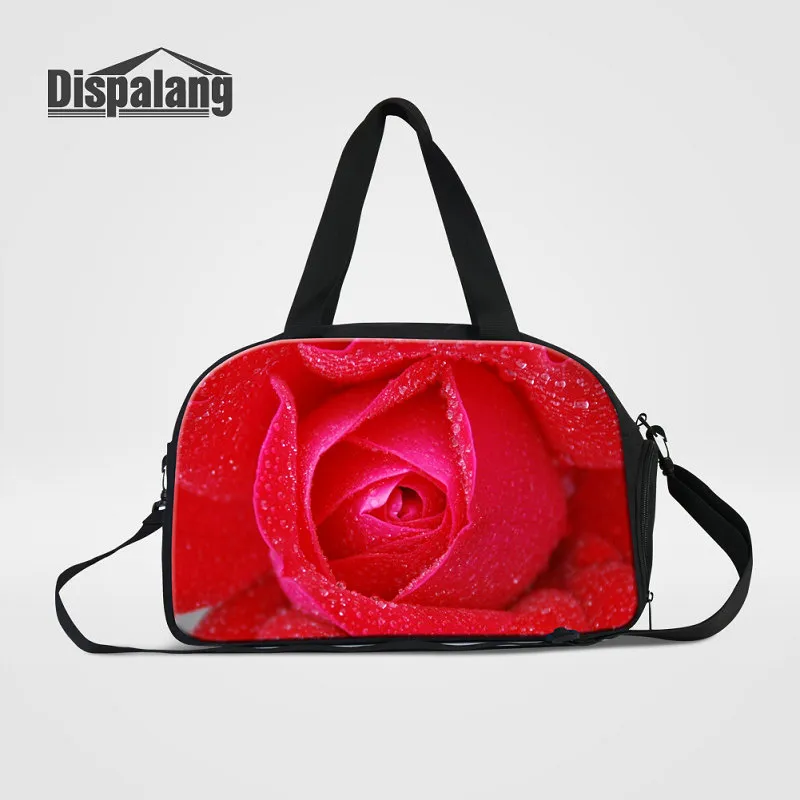 Canvas Weekender Duffle Väskor för resa Rose Flower Travel Duffel Bag för Kvinnor Multifunktion Hand Bagage Skulderväska Ny Medium Weekend Bag