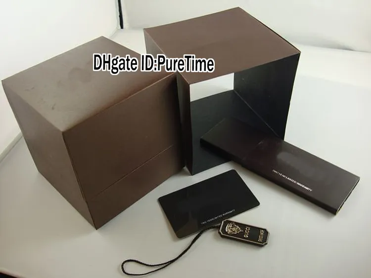 Hight Quality New Brown Watch Box 전체 오리지널 남성 남성 여성 시계 상자 인증서 카드 선물 종이 가방 GCBox 저렴한 pureti226g