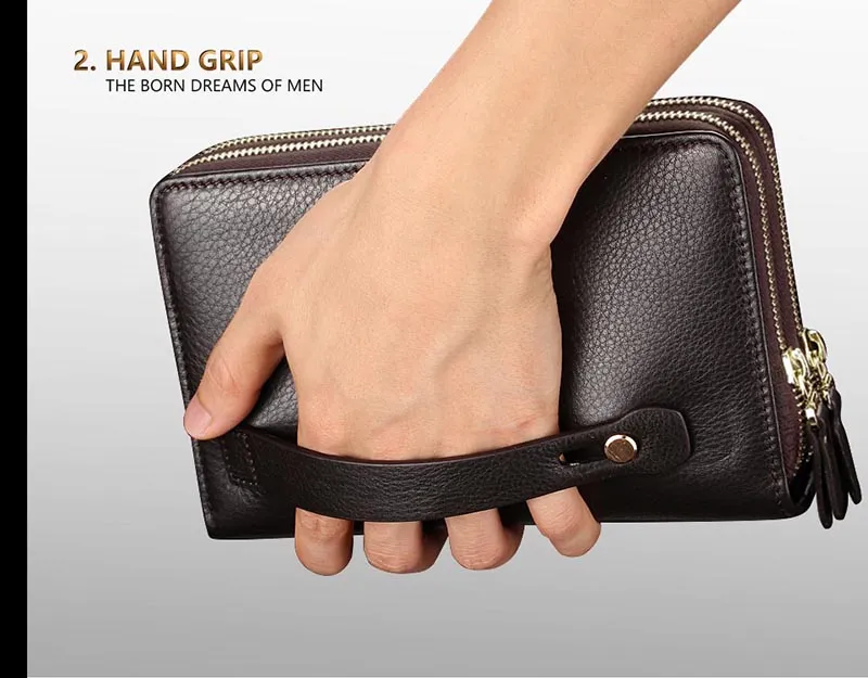 Business Wallet Men Purse Clutch Luxury Portfolio Money Clip Coins Pocket High Capacity Casual Holders Wallets Phone Bag