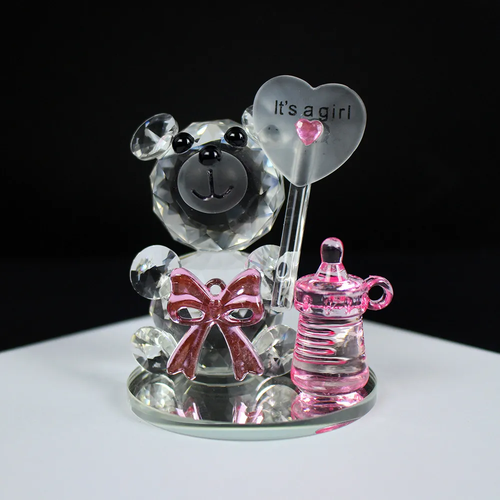 Artes e artesanato de cristal urso mamilosbaptismo para chá de bebê Festas Festas Favores de casamento e presentes para convidados