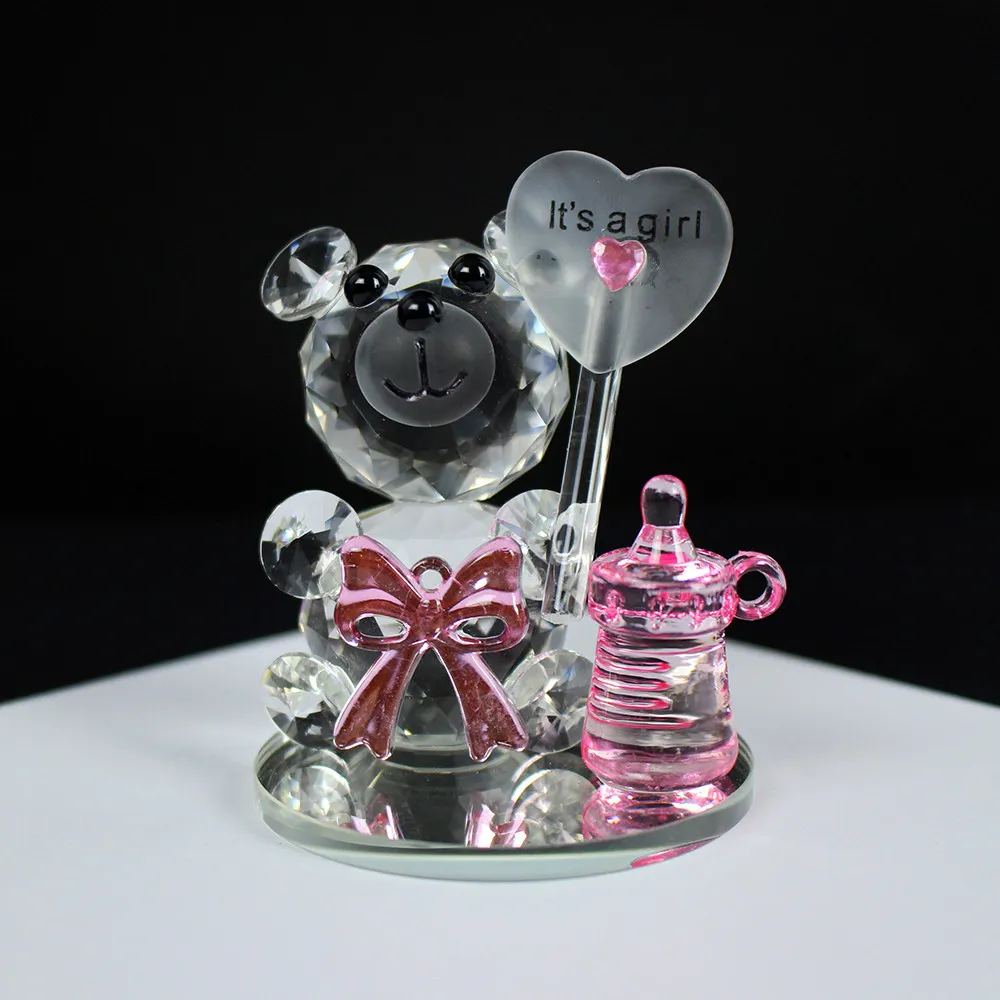 Crystal Arts and Crafts Bear Nipplebaptism Baby Shower Souvenirs Party Doop Giveaway Gift Wedding Gunsten en geschenken voor gast