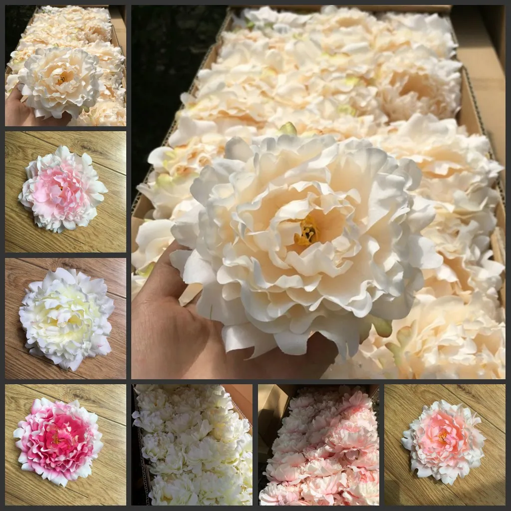 2016 künstliche Blumen Seidenpfingstrosen-Blütenköpfe Hochzeitsfeier-Dekorationsbedarf Simulation gefälschter Blütenkopf Hauptdekorationen 15 cm neu