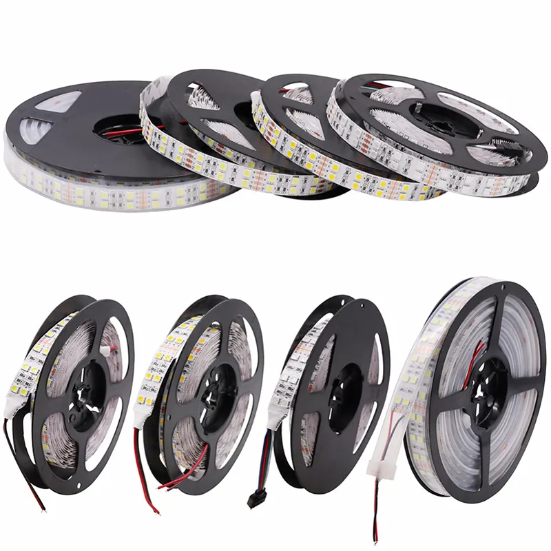 5M DC 12V 600Led 120led/m impermeabile SMD 5050 RGB Striscia led bianco caldo Doppia fila Nastro flessibile luce nastro