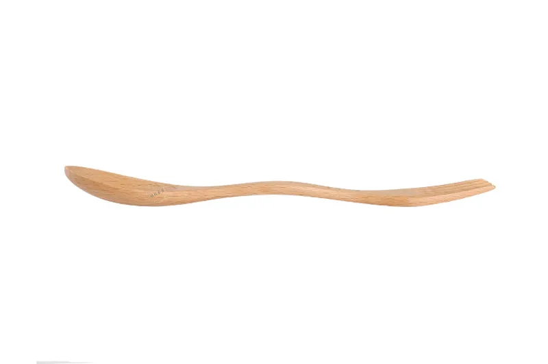 Forquilha de colher de madeira natural de moda 2 em 1 cozinhar utensílio chinês chinês cutelaria de alça longa