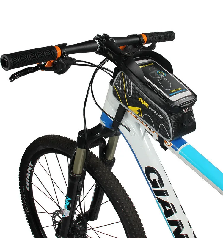 새로운 자전거 앞 튜브 가방 터치 스크린 휴대 전화 가방 장비 패키지를 타고