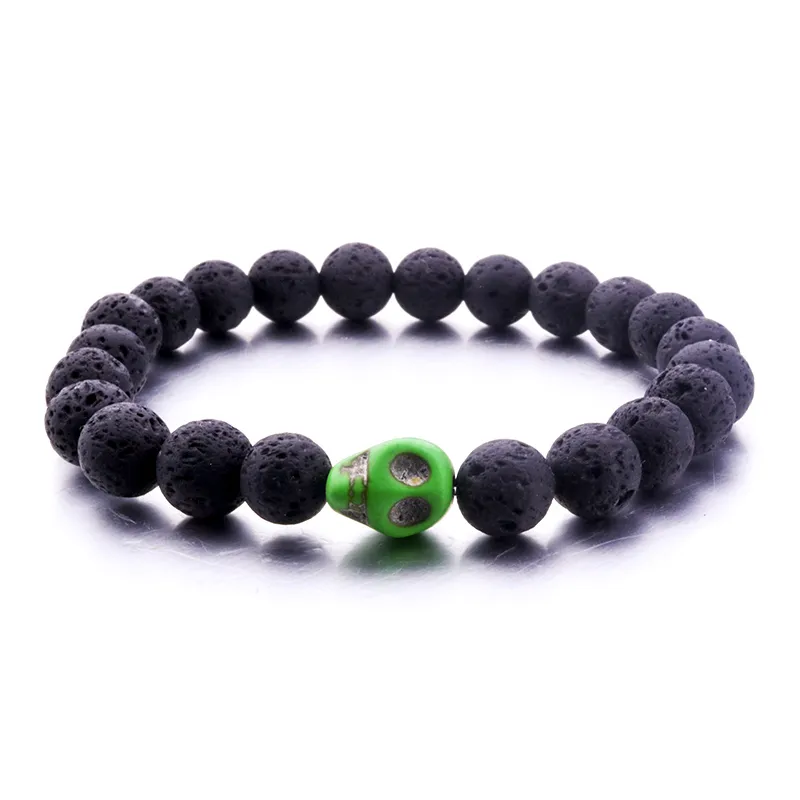 8mm Natural Black Lava Stone Beads Turchese braccialetto del Braccialetto DIY Diffusore di olio essenziale bracciale le donne Gioielli Yoga