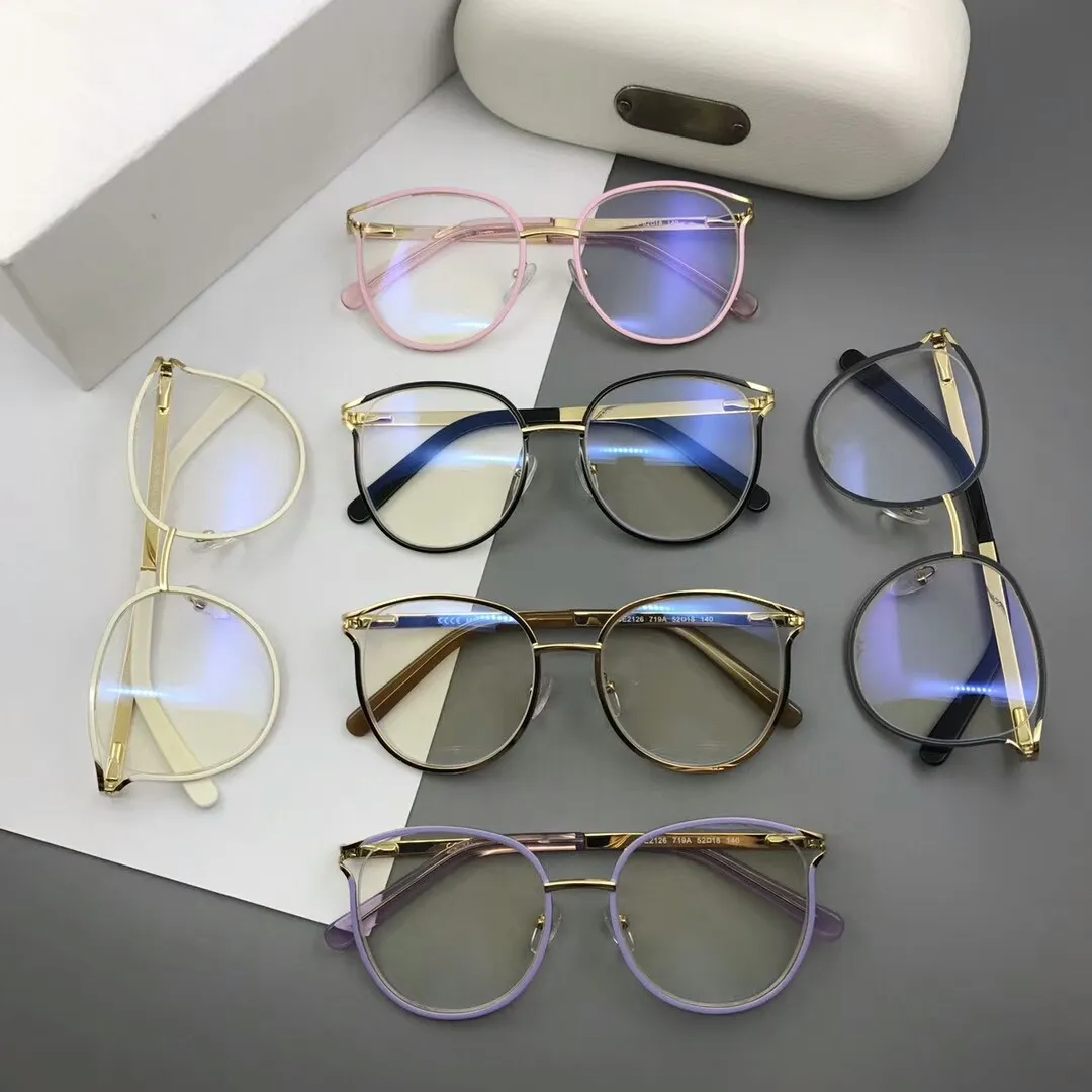 frame Optical Eyeglasses For Men and Women 2022 fashion Retro 2126 Style Anti-blue light lens plate Square Full Frame with box