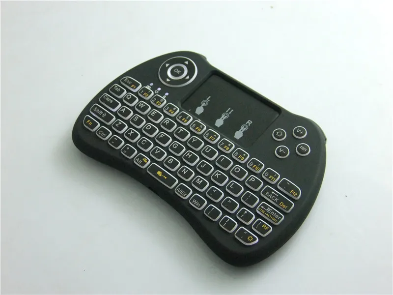 لوحة مفاتيح لاسلكية ذات إضاءة خلفية سوداء H9 فلاي إير ماوس متعدد الوسائط للتحكم عن بعد بلوحة لمس محمولة لأجهزة Android TV BOX