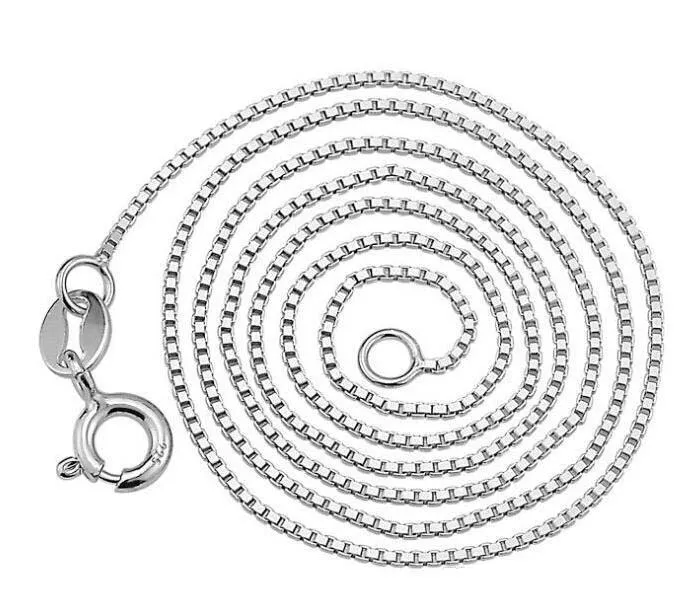 Nuova moda Alta qualità 18 "Collana con catene in argento sterling 925 autentico + fermagli 925 Tag 7 stile opzionale