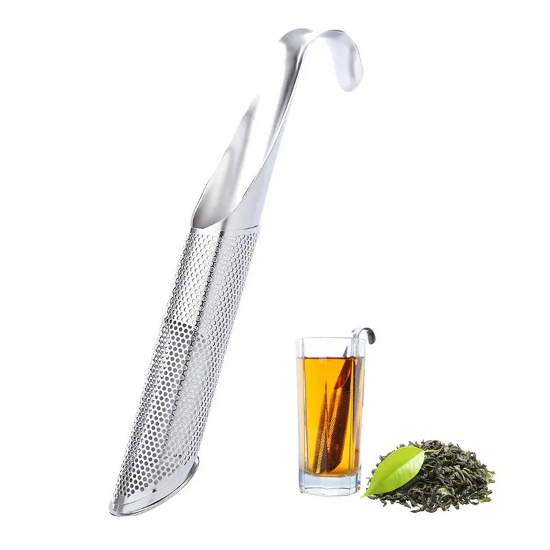 Tea Pip Higger Stainless Steel Tea Infuser Stick Pipe Steeper with Hook for ...