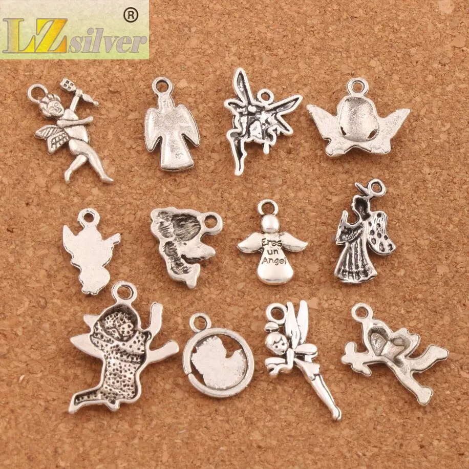 / mix Angel Charme Perles Antique Argent Pendentifs Bijoux DIY Fit Bracelets Colliers LM58 Bijoux Constituants Composants