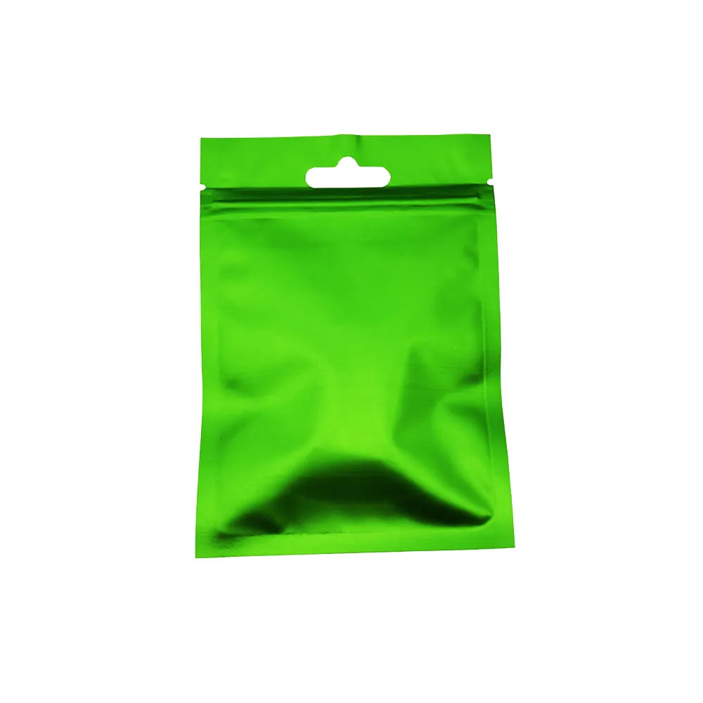 9 * 15 см зеленый матовый алюминиевая фольга прозрачный пластиковый Zip Lock мешок 100 шт. / лот тепло герметичные молнии мешок Reclosable с повесить отверстие упаковки мешки