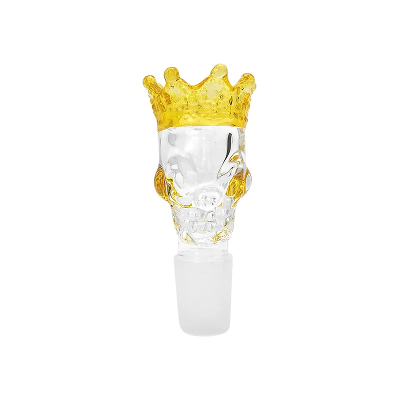 Crown Glass Bowl för Somking Glass Bong Tillbehör 14mm / 18mm Man Joint Glass Vattenrör Skål